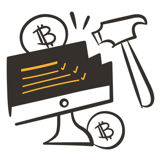 Computadora portátil para minería Bitcoin Diseño PNG