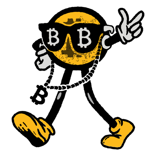 Personagem retrô de colar bitcoin Desenho PNG