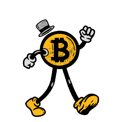 Personagem de desenho retrô de chapéu Bitcoin Desenho PNG