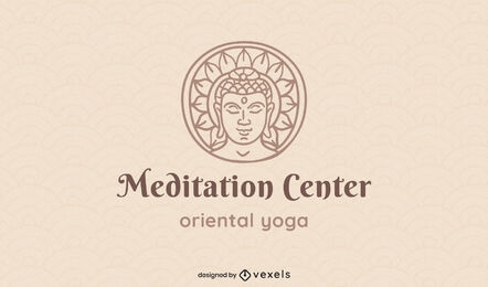 Meditation temple stroke logo