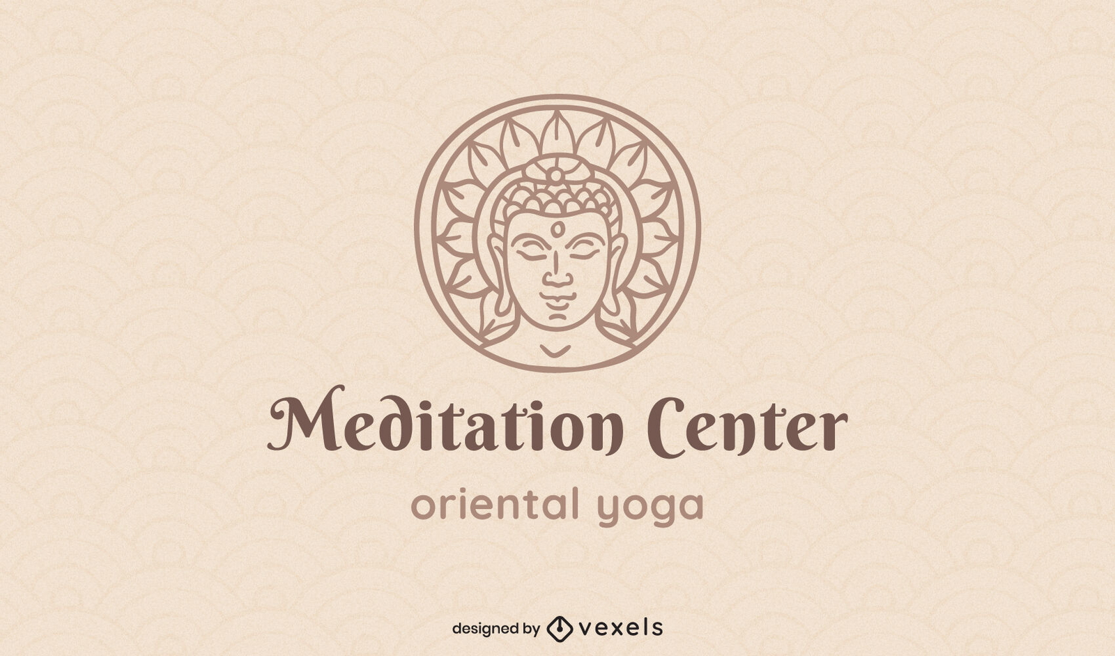 Logotipo de trazo de templo de meditación