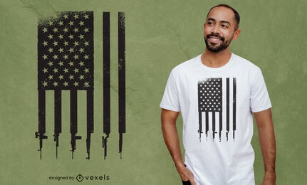 Usa guns flag t-shirt design