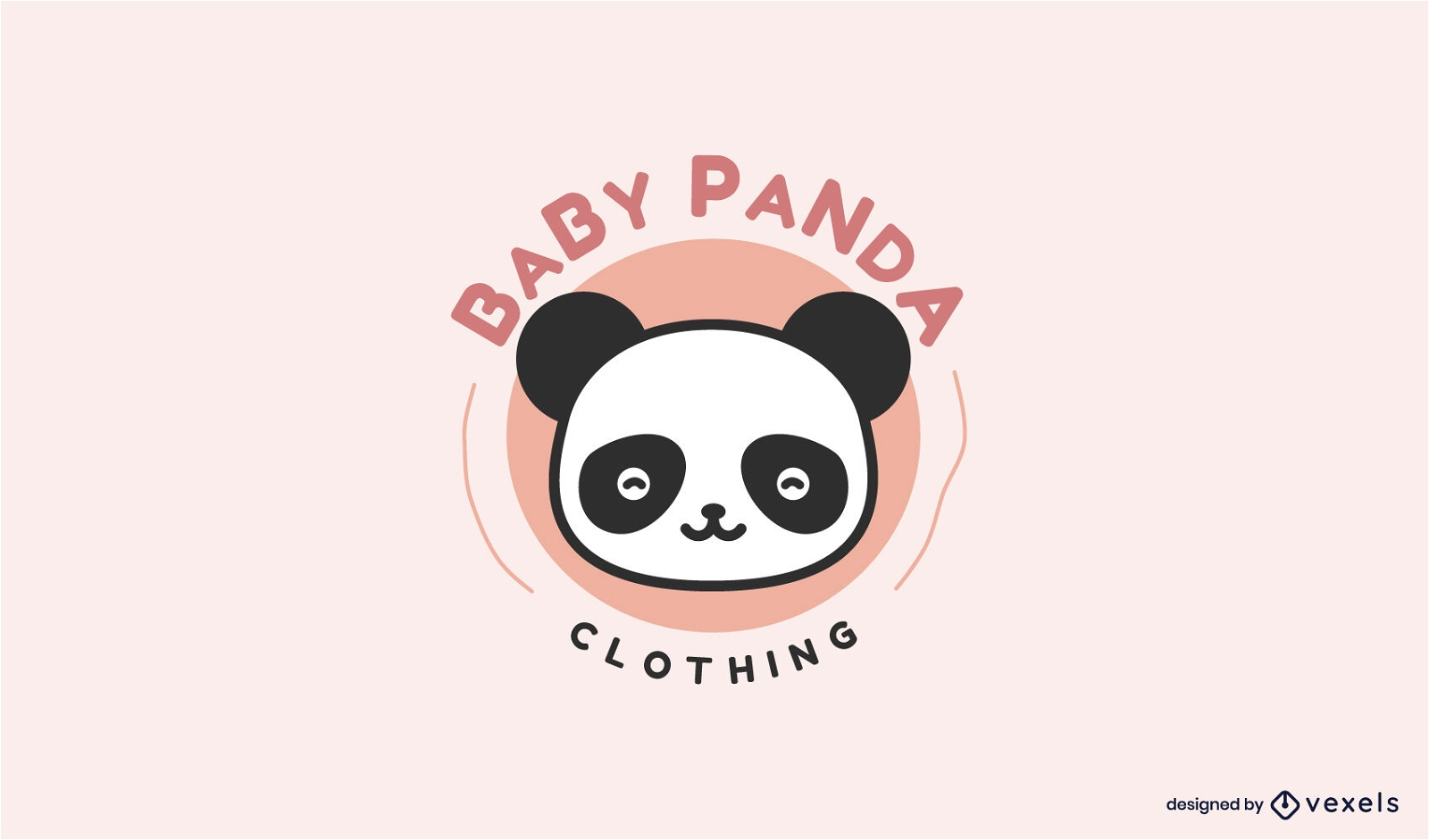 Baby panda cute logo template