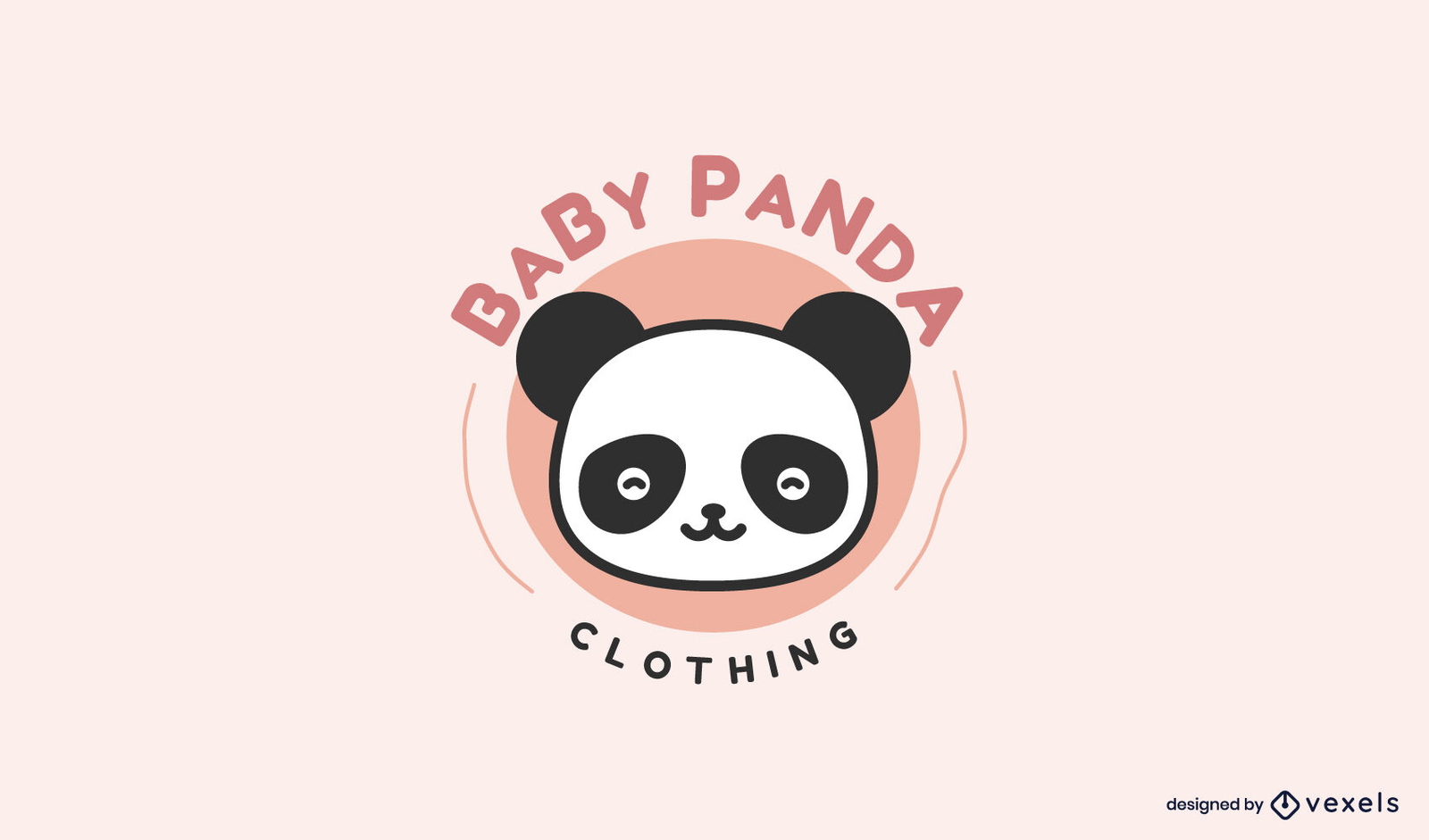 Modelo de logotipo fofo de bebê panda