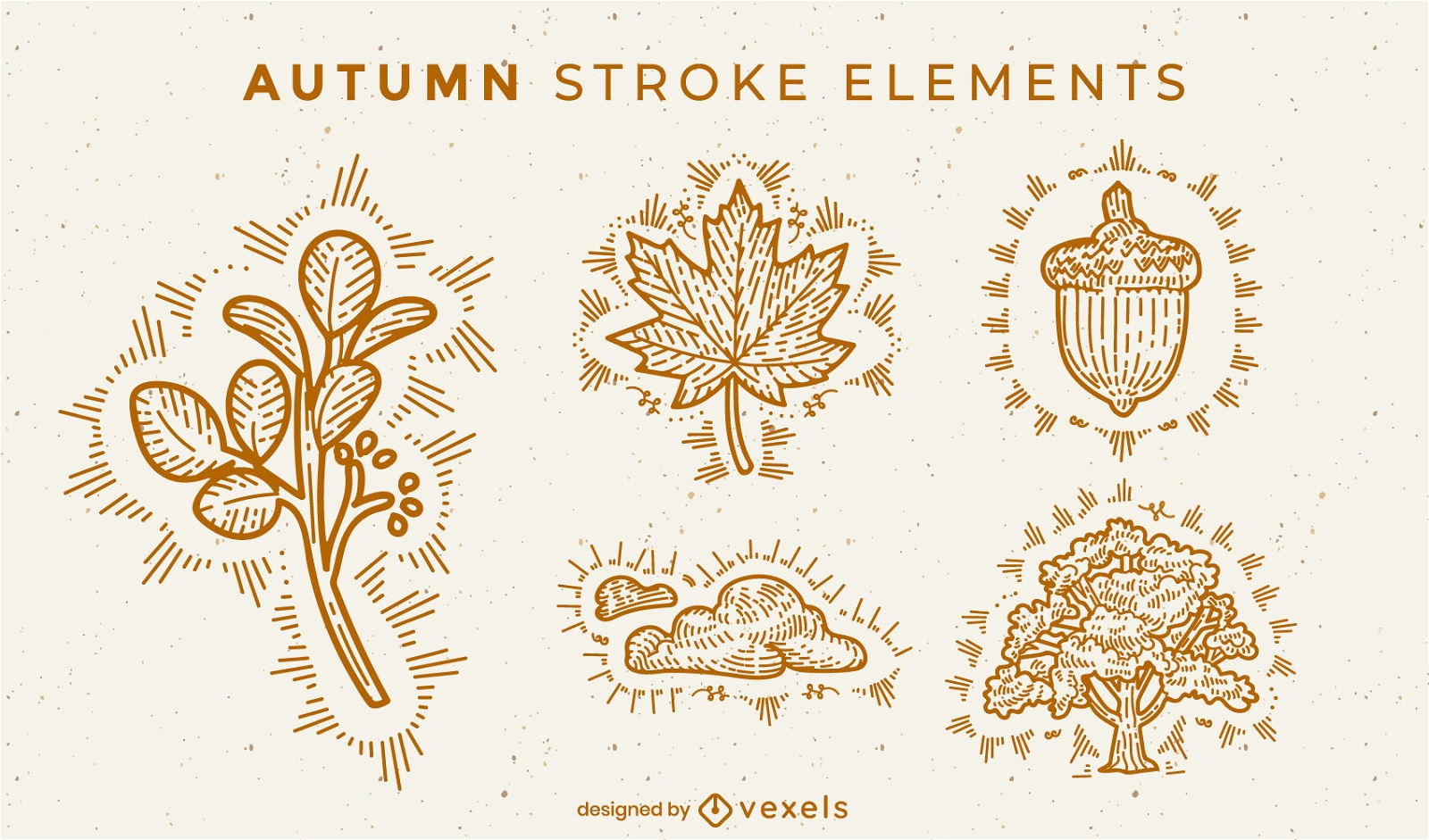 Herbst-Elemente-Stroke-Set