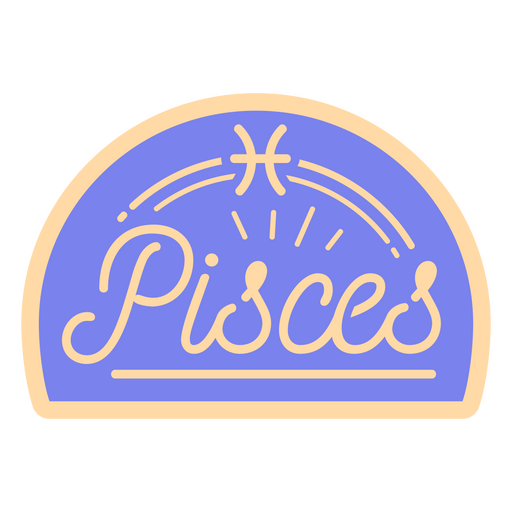 Zodiac sign pisces quote badge PNG Design