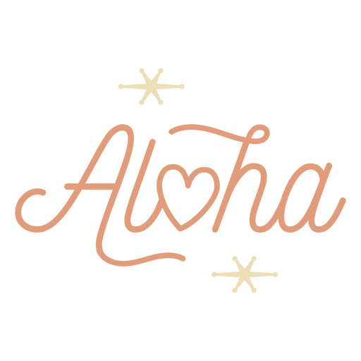 Palavra Aloha Vintage dos anos 50 Desenho PNG