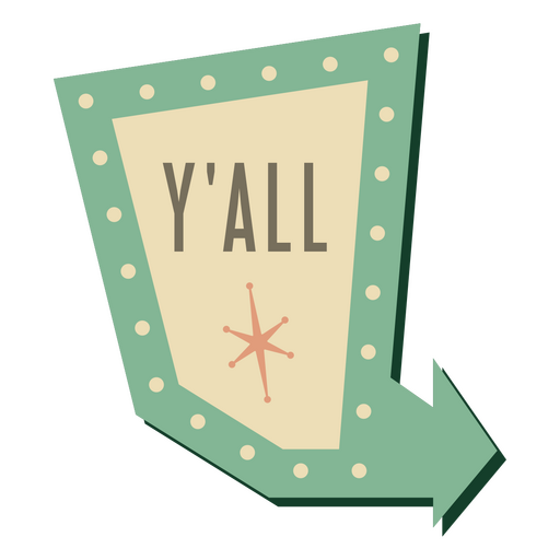 Y&#39;all Vintage 50er Wort PNG-Design