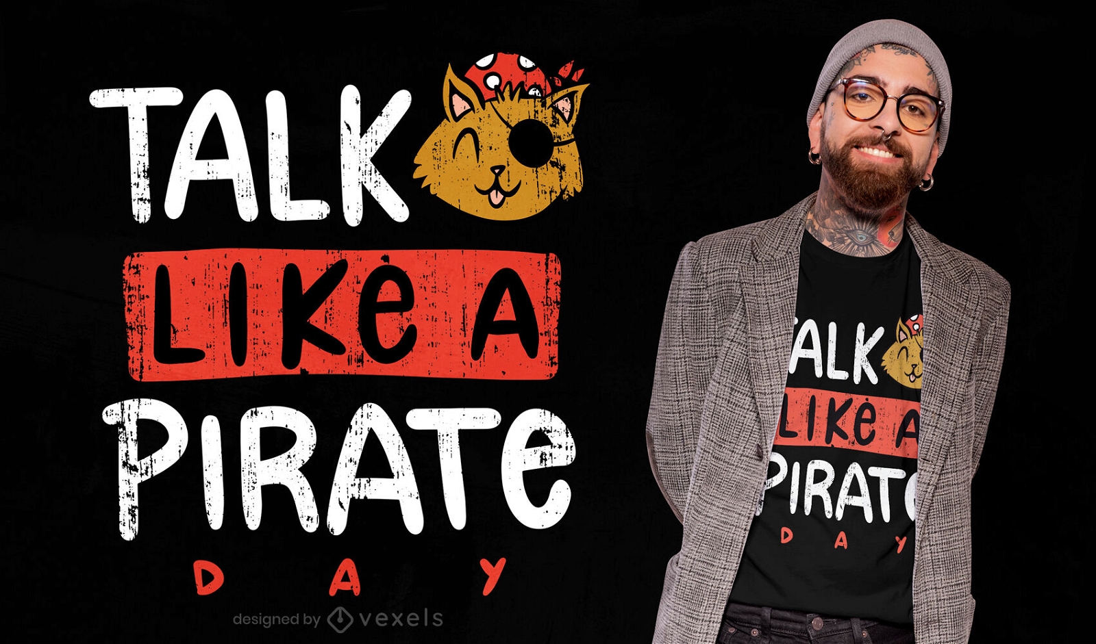 Sprechen Sie wie ein Piratentag-T-Shirt-Design