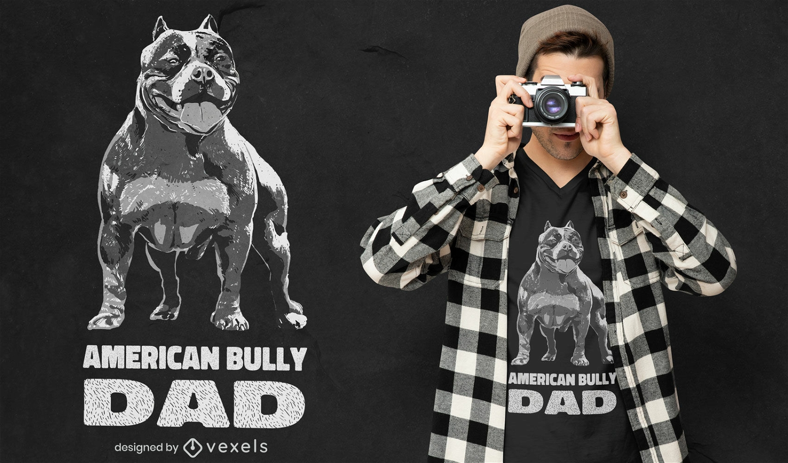Amerikanischer Bully-Vati-T-Shirt-Design