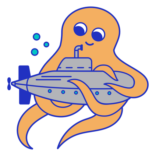 Oktopus-U-Boot-Kreaturentransport PNG-Design