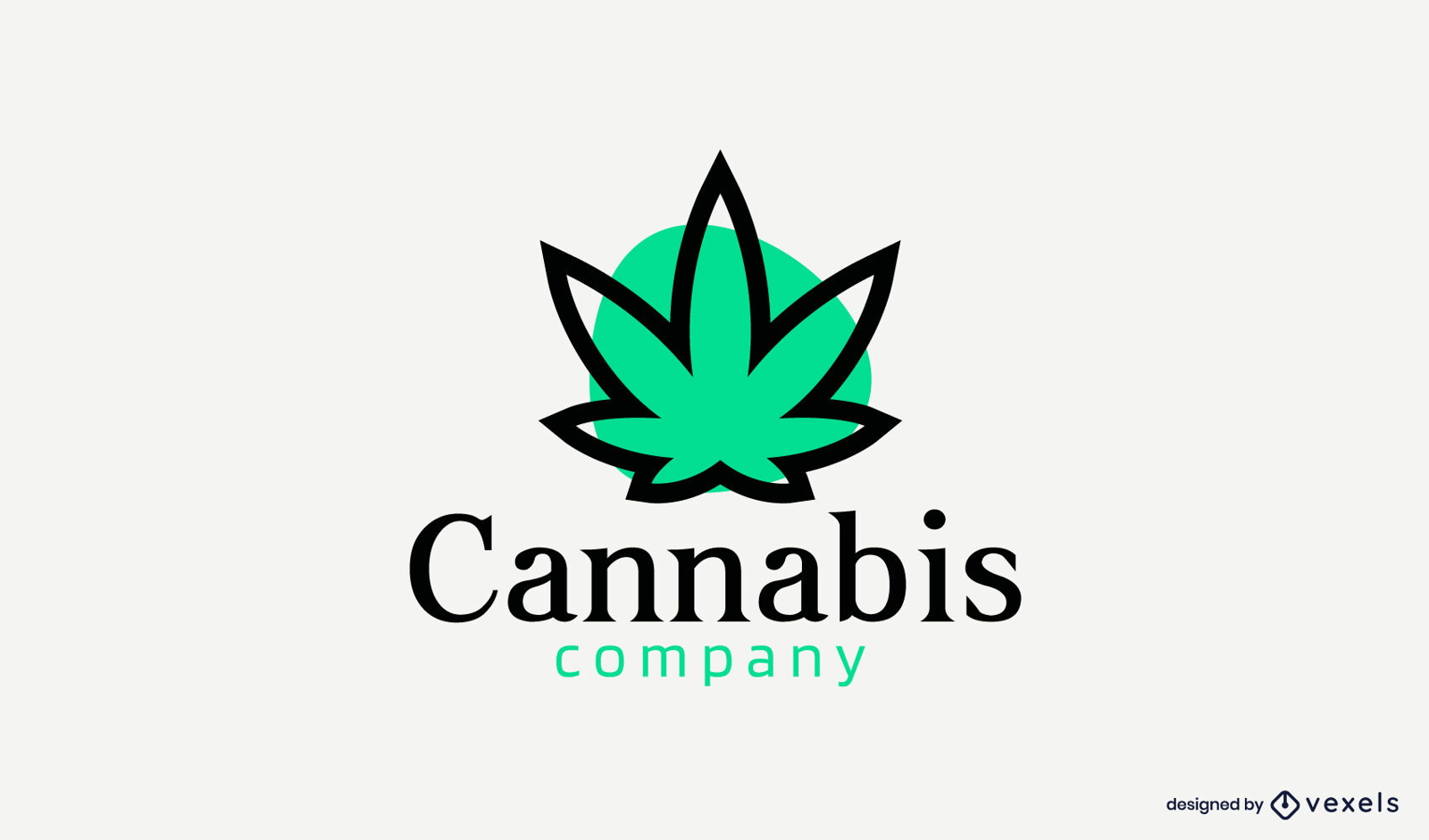 Cannabisblatt-Farbstrich-Kreis-Logo