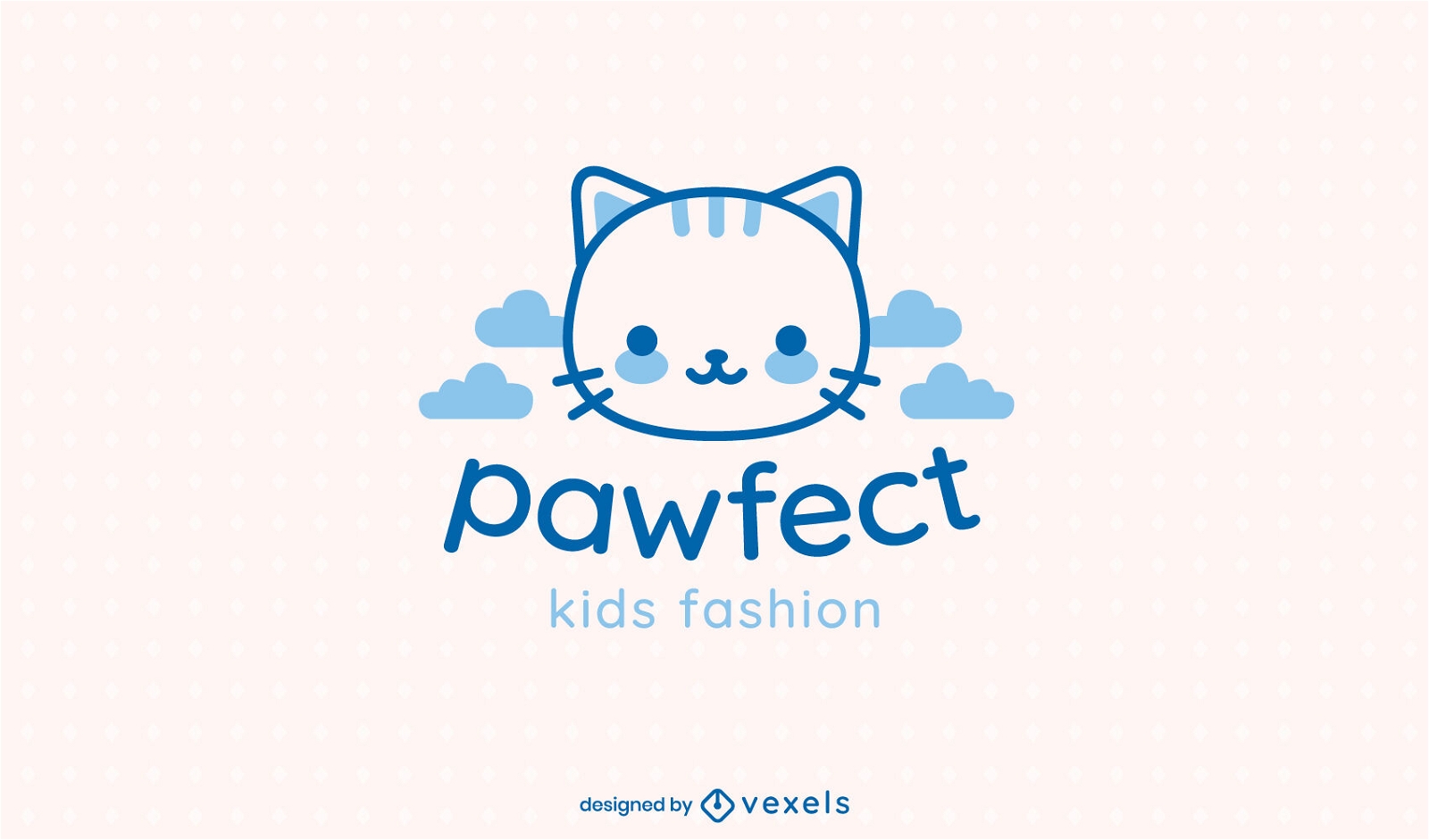 Logotipo de traçado cheio de gato fofo