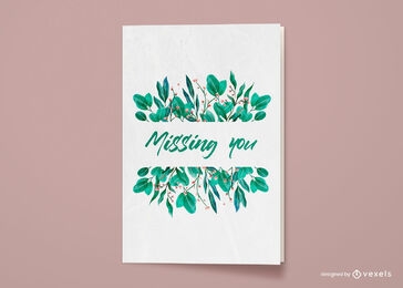 Watercolor plants greeting card design