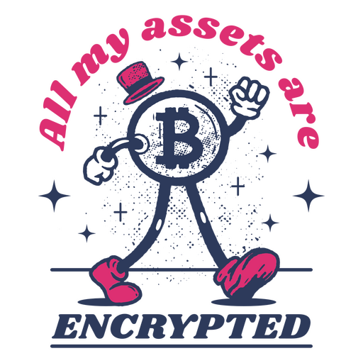 Bitcoin encrypted quote badge PNG Design