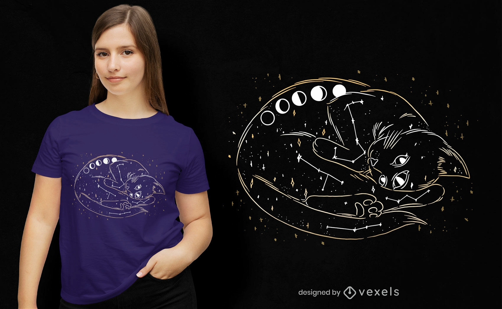 Galaxy cat t-shirt design