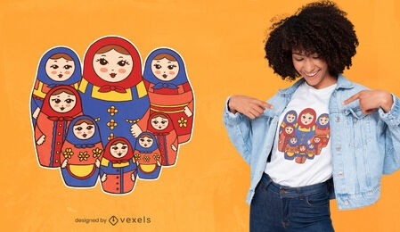 Russian dolls matryoshka t-shirt design