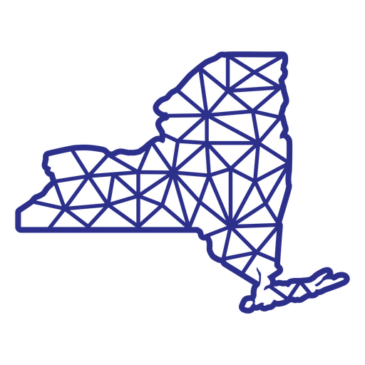 Mapa poligonal de nueva york Diseño PNG