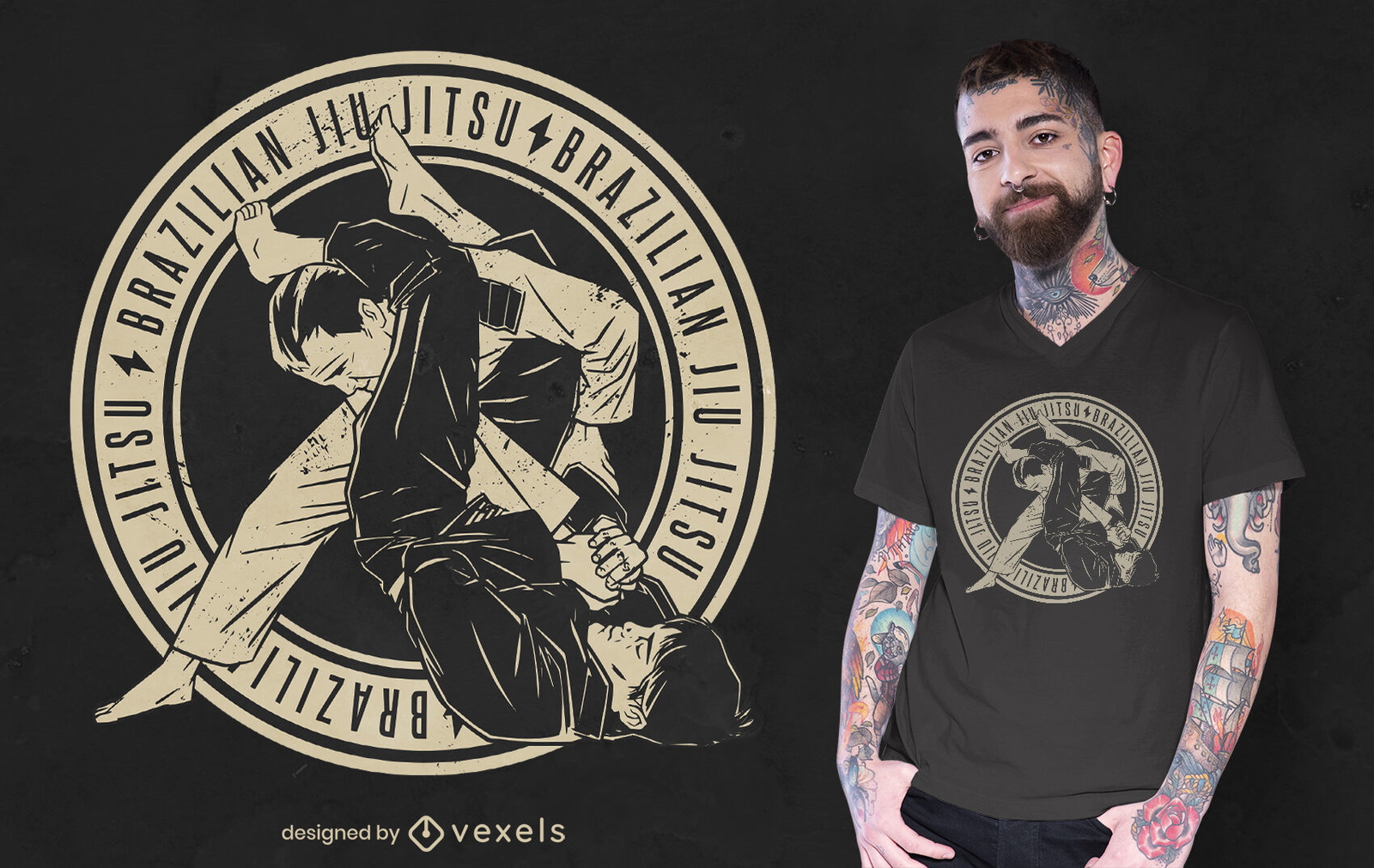 Diseño de camiseta de Jiu Jitsu brasileño