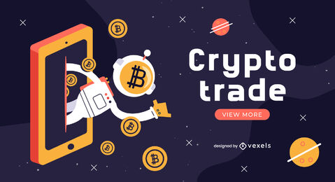 Cryptocurrency Astronaut Space Slider Vector Download