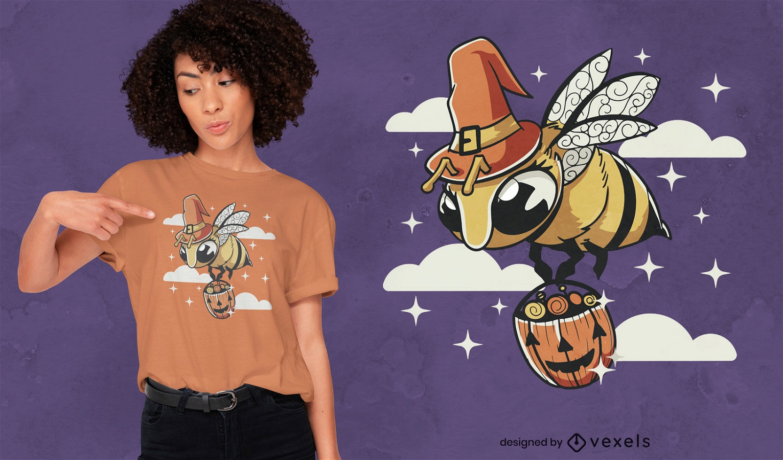 Halloween-Bienen-T-Shirt-Design