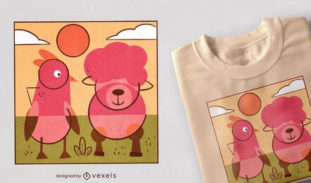 Farm animals t-shirt design