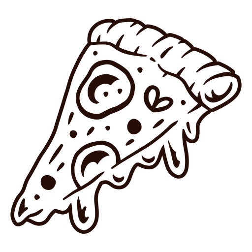 Contraste de traço cheio de pizza Desenho PNG