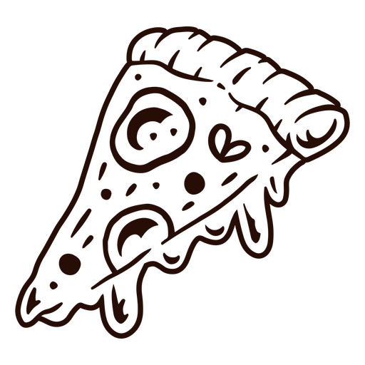 Pizza gef?llter Strichkontrast PNG-Design