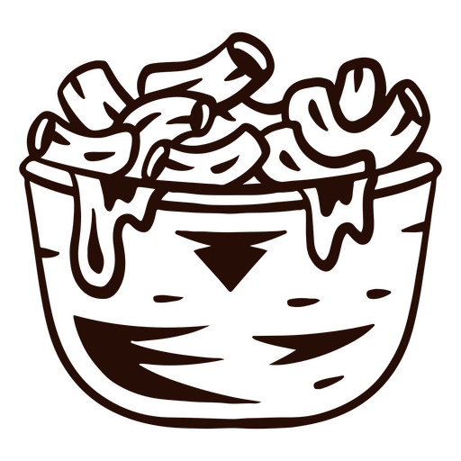 Mac and cheese filled stroke contrast PNG Design