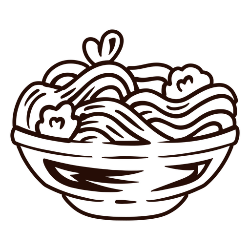 Ramen alto contraste Desenho PNG