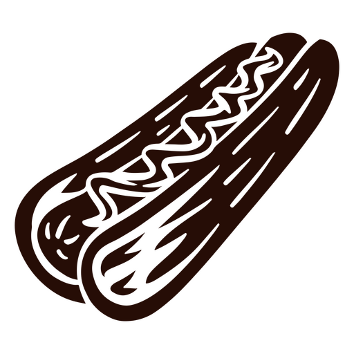 Food hotdog line meal PNG Design