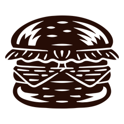 Food burger line meal PNG Design