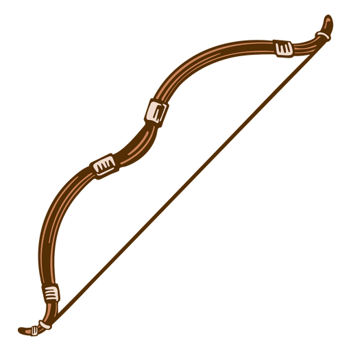 Detailed vintage archery bow PNG Design
