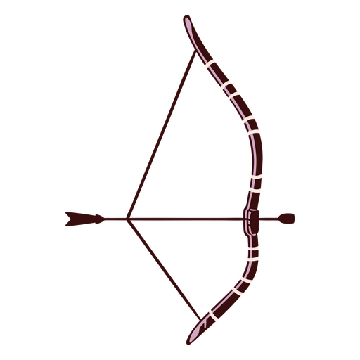 Equipo de tiro con arco arco y flecha apuntando a la derecha Diseño PNG
