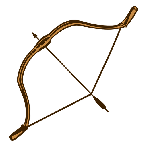 Brown bow and arrow pointing up PNG Design