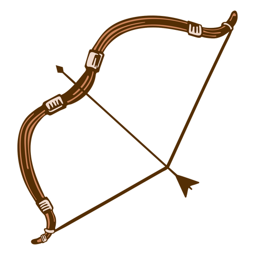 Arco e flecha de tiro com arco marrom Desenho PNG