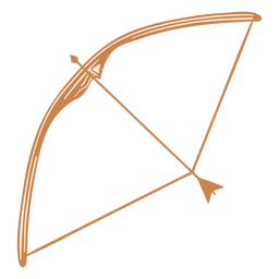Brown archery bow and arrow pointing up PNG Design Transparent PNG