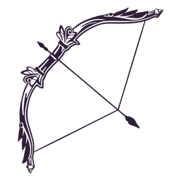 Archery bow and arrow pointing up PNG Design