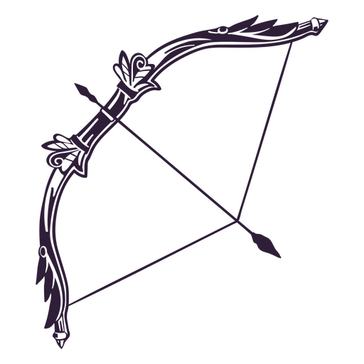 Arco de tiro con arco y flecha apuntando hacia arriba