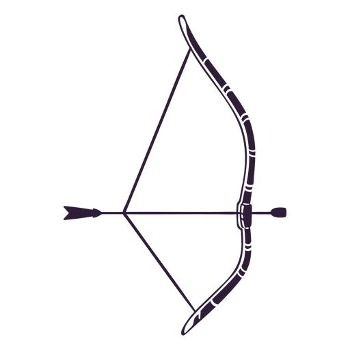 Arco de tiro con arco y flecha apuntando a la derecha Diseño PNG