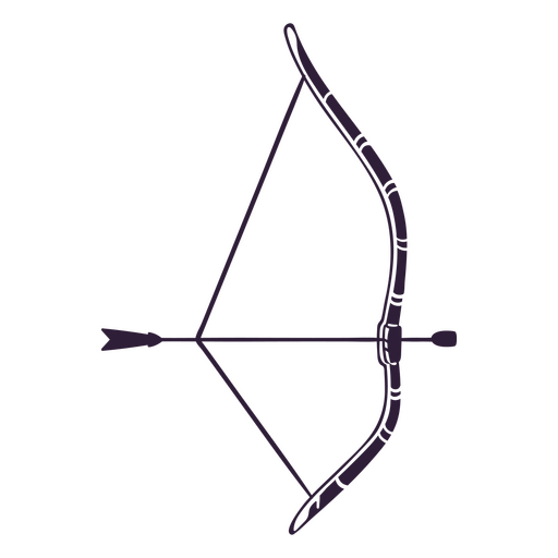Bogenschießen mit Pfeil und Bogen nach rechts PNG-Design