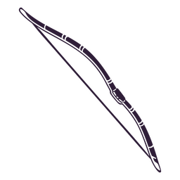 Archery bow pointing right black and white PNG Design