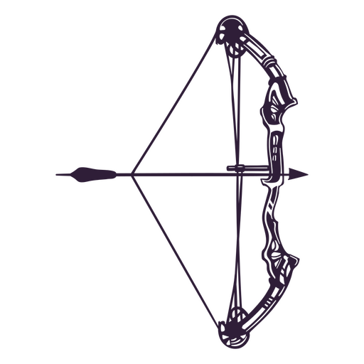 Arco compuesto de tiro con arco y flecha apuntando a la derecha