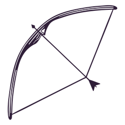 Archery equipment bow and arrow pointing up PNG Design Transparent PNG