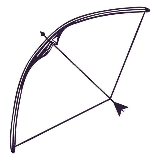 Arco e flecha de equipamento de tiro com arco apontando para cima Desenho PNG