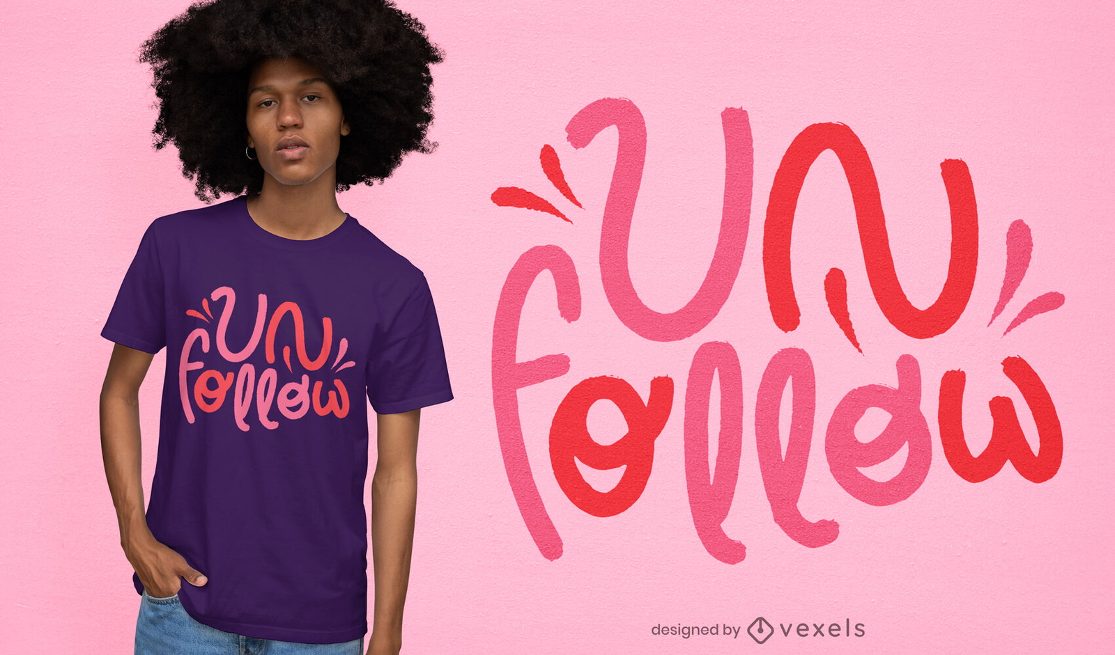 Unfollow lettering t-shirt design