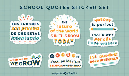 Schule Motivationszitate Set von Aufklebern