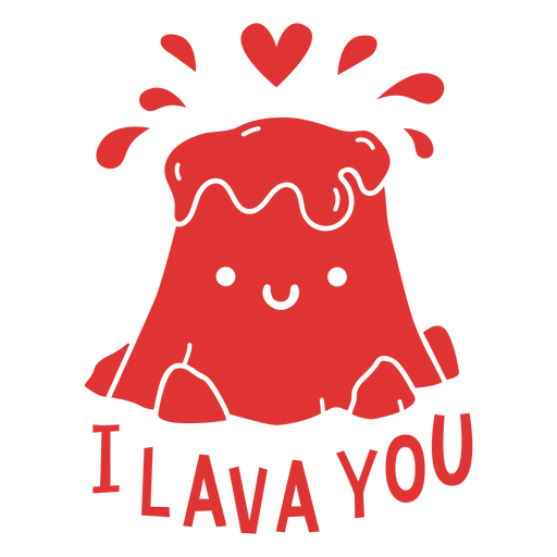 Valentine's cute quote lava red PNG Design