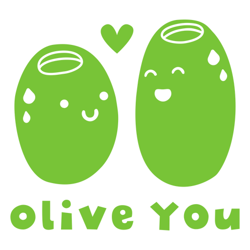 Valentines süßes Zitat Olive PNG-Design