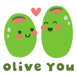 Valentines cute quote olive you PNG Design